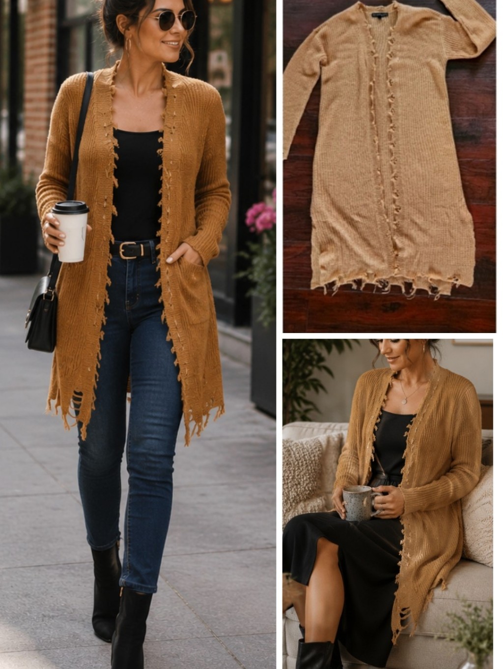 Mustard Open Cardigan